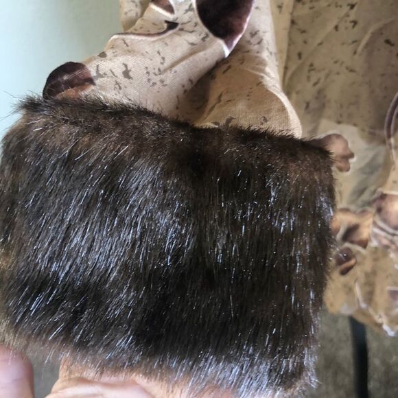 Vintage Velvet, Silk & Faux Fur Duster Robe cape coat cover - Picture 7 of 8